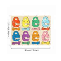 Cognitive Development Lock-and-Key Game Board Polished Surface Wooden Color Match Game Sturdy Shape Matching Board Educational Inspired for Preschoolers