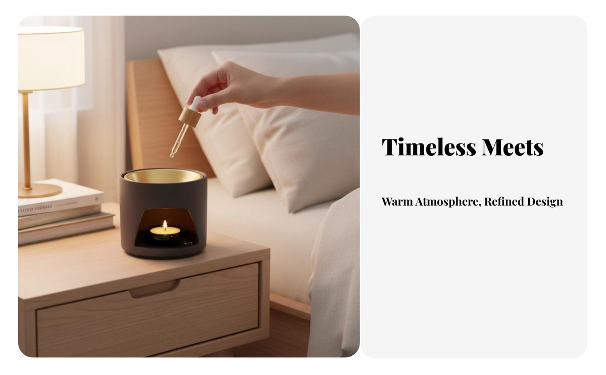 Beveragelight Oil Warmer Ceramic & Beveragelight Oil Warmer Retro Design Home Fragrance Reachory for Homeowners, Adults, Bedroom, Living Room