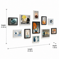 Multi Photo Frame Set of 8, Modern Minimalist Black Picture Frame, No-Drill Rectangle Frame for Gallery Wall, Matte Finish Home Decor