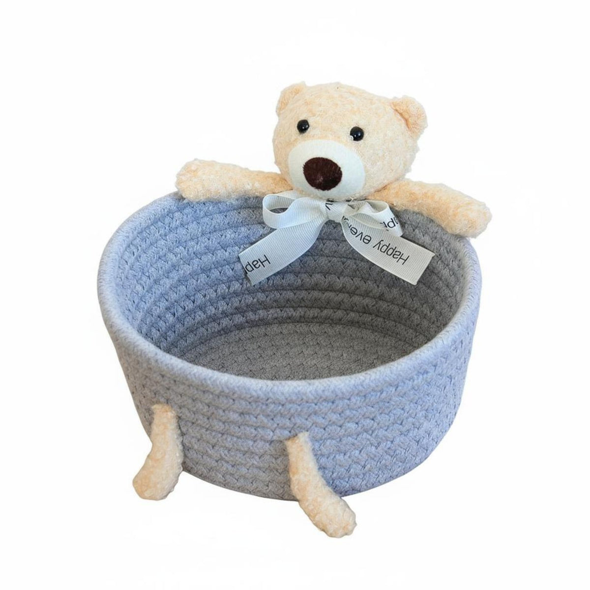 Cute Cottontail Storage Basket Handmade Hare Storage Basket Hare Desktop Bin Handmade Decorative for Infants, Entryway, Bedroom