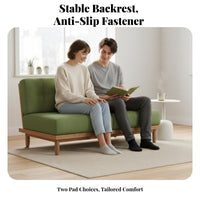 Japanese aesthetic Armless Wooden Sofa sturdy Wood Frame Armless Two-Seater Bench Space-Saving Living Room Furniture Minimalist Design for Apartment Dwellers, Homeowners, Students, Study, Bedroom, Entryway, Reception Area