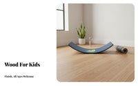 Natural Wood Wooden Balance Board Multi-Use Curved Wobble Board Unrestricted-Ended Play Toddler Balance Toy Versatile for Toddlers, Adults, Mindful Stretching, Playroom, Classroom