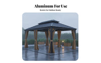 Aluminum Frame Gazebo Rust-Resistant Rigid Roof Gazebo Waterproof Outdoor Canopy with Curtains for Party Hosts, Homeowners, Courtyard, Backyard