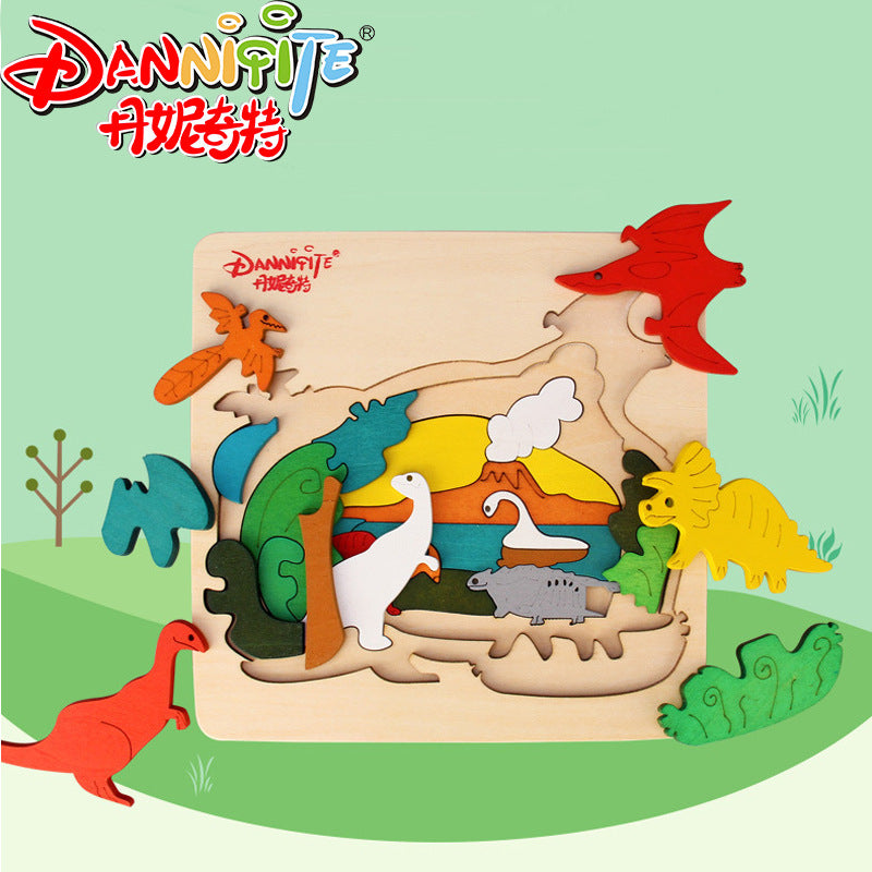 Creative 3D Wooden Puzzle Toy for Kids, Educational Multi-Layer Jigsaw Puzzle for Early Learning