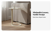 Nordic Design Round Side Table Light Luxury Small Side Table Space-Saving Versatile for Apartment Dwellers, Homeowners, Interior Designers, Bedroom, Home Office, Balcony, Entryway