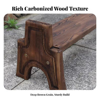 Carbonized Wood Tiered Wooden Flower Rack Freestanding Tiered Plant Stand Corrosion-Resistant Garden Furniture Large Capacity for Gardeners, Homeowners, Balcony, Outdoor, Living Room, Indoor