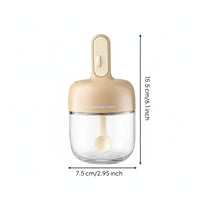 Retractable Spoon Seasoning Jar Multifunctional Retractable Spoon Seasoning Container Mess Dispensing Airtight Pot for Countertop