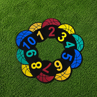 10 Number Training Discs, 20cm Football Training Discs, Agility Sports Marker Discs, Stackable Mixed Bright Colours for PE Equipment