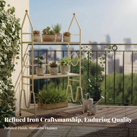 Mobile with casters Multi-Level Plant Ladder Space-Saving A-Frame Plant Ladder Minimalist Design Planter Rack Large Capacity for Gardeners, Homeowners, Balcony, Living Room, Indoor, Indoors