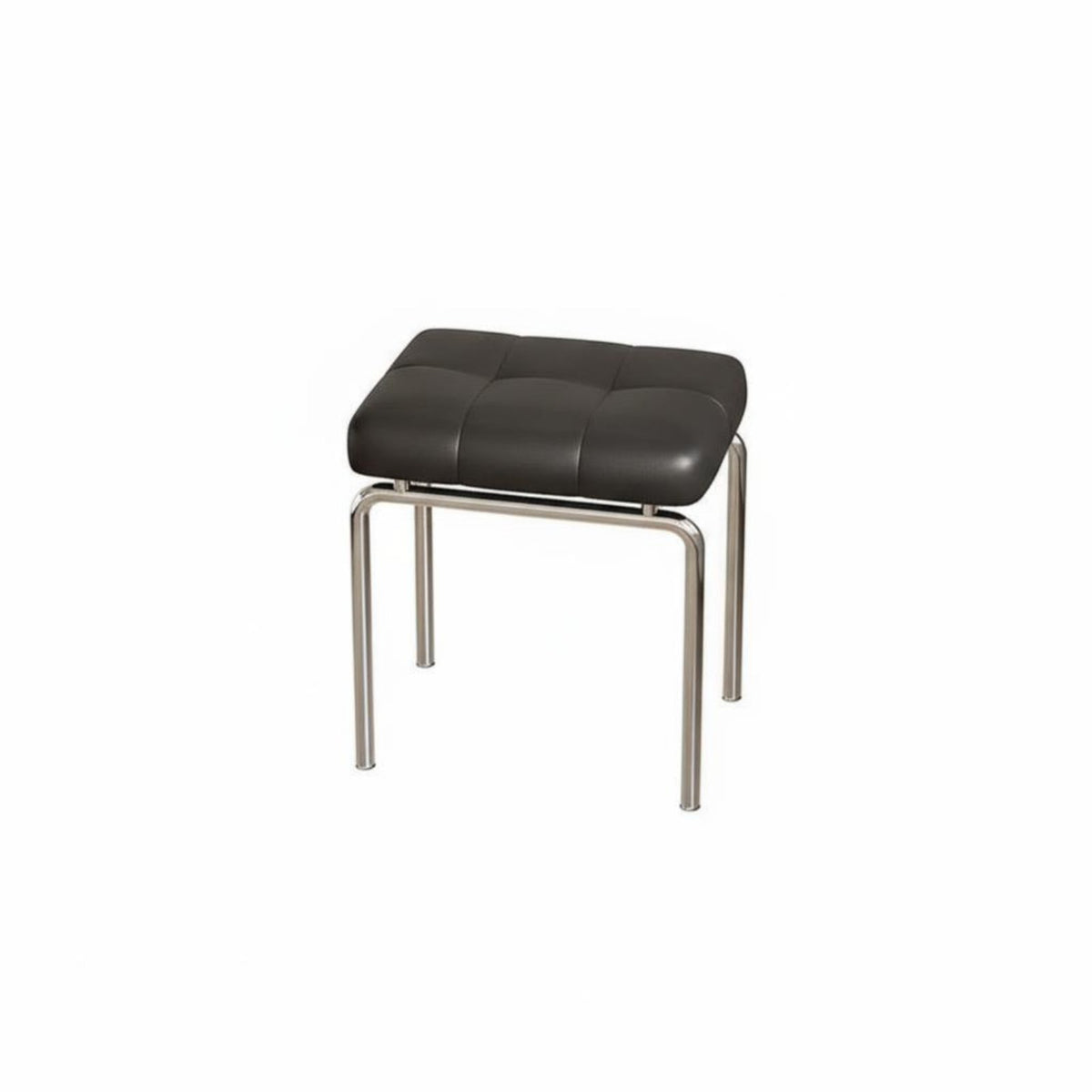 French & design Cross-Legged paddinged Bench Modern Minimalist Vanity Seat Luxury Design Upholstered Stool Polished Metal Frame for Interior Decorators, Adults, homeowners, Makeup Area, dressing area, full-length Closet, Entryway