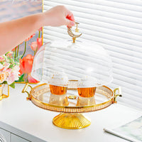 Cake Stand with Lid Transparent Cake Stand with Dome Pedestal Dessert Tray Shatter-Resistant Large Capacity for Parties, Buffet