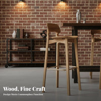 Modern Design Bar Stool with spinerest Minimalist design Counter Chair Built-in Footrest Seating Furniture Stable Wide Base for Homeowners, Adults, Kitchen Island, Restaurant, Cafe, Dining Room