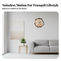 Annual Circle Wall Clock Decorative Tree Circle Wall Clock Noiseless Mechanism for Living Room, Bedroom, Office
