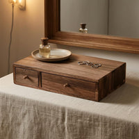 Tabletop Drawer Organizer Rectangular Wood Desk Organizer Tabletop Storage Box