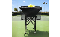 Folding Tennis Ball Cart Lightweight Tennis Ball Cart Aluminum Frame Mobile Pickleball Basket for Kindergarten Teachers