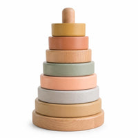 Wooden Stacking Toy Educational Block Set with Pegs Developmental for Daycare