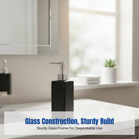Luxury Glass Dispenser Bottle, Pump for Hand Soap, Shower Gel, Shampoo, Lotion, Bathroom, Sample Room