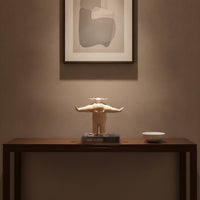 Child Figurine with Animal Minimalist Sculpture Modern for Shelf