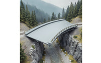 Curved Railway Bridge 1:87 Scale Model Railroad Bridge Kit Plastic Hobby Grade for Modelers, Train Displays, Scenic Dioramas