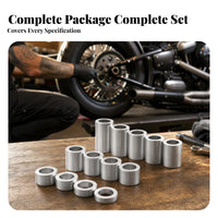 13 Pieces Assorted Lengths Motorcycle Axle Spacer Kit Silver Wheel Axle Spacer Kit Hollow Bike Hardware Cylindrical
