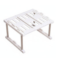 Foldable Kitchen Shelf Easy to Clean Stainless Steel Kitchen Shelf Heavy Duty Sink Storage Rack for Refrigerator, Countertop, Office