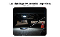 Under Vehicle Inspection Mirror Telescoping Handle Telescopic Inspection Mirror with Illuminating Includes Carrying Bag