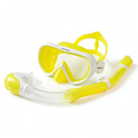 Adjustable Kids Snorkel Set Soft Silicone Snorkeling Mask Lightweight Swim Gear Compact for Youngster, Beginners