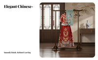 Solid Wood Chinese Design Clothing Rack Sturdy Construction Antique Design Garment Stand Stable and Long-Lasting Wooden Clothes Stand Multifunctional for Homeowners, Hotel Owners, Bridal Shop, Retail Shop, Hallway, Apartment