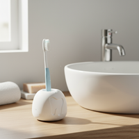 Diatomaceous Earth Toothbrush Holder for Bathroom Countertop, Absorbent and Quick-Drying