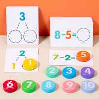 Math Cards with Counters Counting Toy Hands-on for Classroom, Playroom