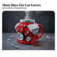 Novelty Gift V8 Engine Cup Resin Exterior V8 Engine Mug Sturdy for Mechanics, Engineers, Garage, Workshop, Workbench