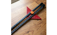 Engraved Measurements Adjustable Scribing Ruler Locking Knob Triangular Marking Ruler Portable