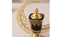 Ceramic Scent Dispenser with Metal Frame Decorative Electric Scent Dispenser Ornate for Home Decor, Prayer Spaces, Lounges