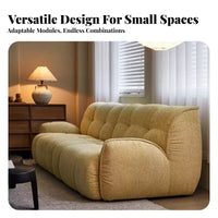 Straightrear cushiony Sofa French design Living Room Seating Retro Look Couch for Apartment Dwellers, Young Adults, Lounge Area