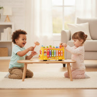 Shape Sorter Bus Developmental Toy Bus with Xylophone Shape Sorter Toy Educational Activity Center Interactive for Toddlers