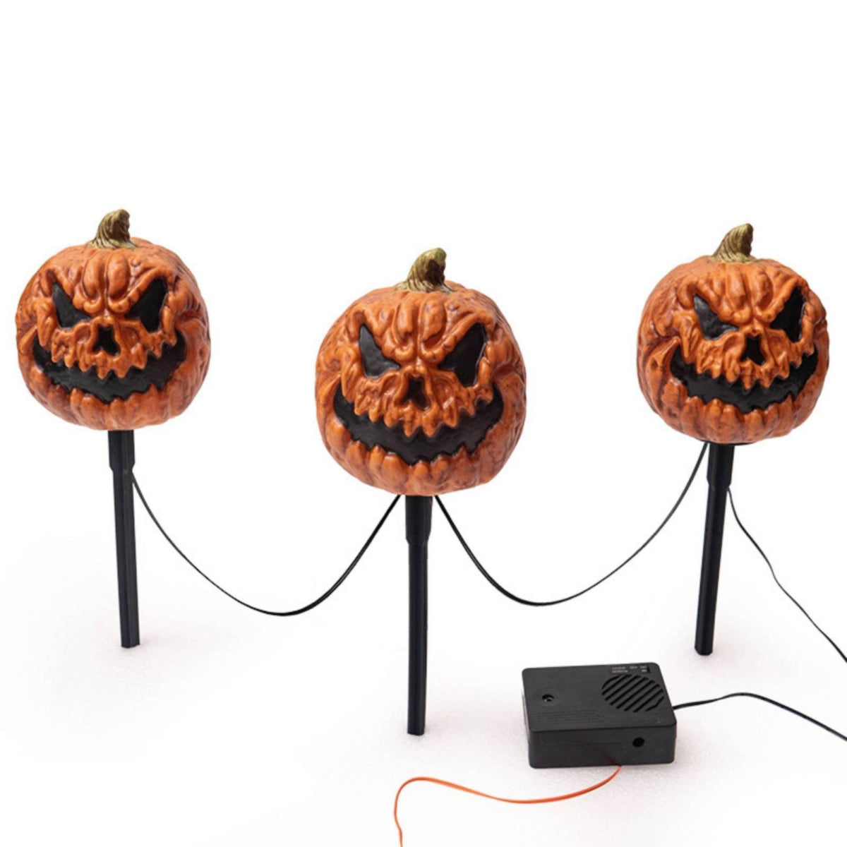 Pumpkin Stake Lights Light-up Jack-O'-Lantern Stake Lights Pumpkin Decoration with Stakes Battery-Operated Yard Decorations