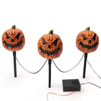 Pumpkin Stake Lights Light-up Jack-O'-Lantern Stake Lights Pumpkin Decoration with Stakes Battery-Operated Yard Decorations