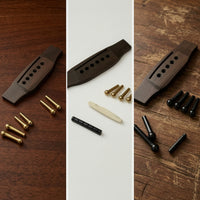 Guitar Bridge Saddle Assembly Easy to Install Acoustic Guitar Bridge Kit Stable Hardware for Luthier