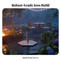 High Weight Capacity Weighted Umbrella Base Heavy Duty Hexagonal Weighted Plate Adjustable Pole Fit Umbrella Holder Weather Resistant for Patio Owners, Homeowners, Gardeners, Backyard, Poolside, Deck