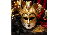 Clown Face Covering with Bells Intricate Full Facial Covering with Bells Eye Catching for Costume Parties, Theater Performances