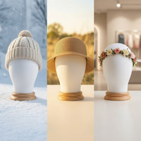 Tabletop Child Mannequin Head with Wooden Base Faceless Kids Display Head with Wooden Stand Versatile Model Realistic for Photography Studios, Craft Fairs