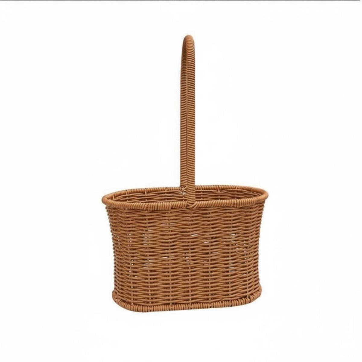 Handwoven Woven Flower Basket with Handle Natural Materials Rattan Design Flower Arrangement Basket Elegant Charm for Florists, Mother's Day