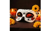 Day of the Dead Masquerade Covering Vivid Sugar Facial Covering Size Fits All for Halloween, Cosplay