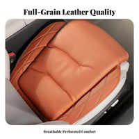 Nappa Leather Cushion Four Seasons Use Universal Pad Full Back Support Leather Driving Cushion for Commuters, Families, Long Drives