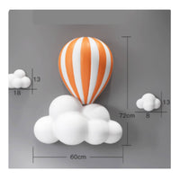 Hot Air Balloon Wall Decor Sculpted for Playroom, Kids, Toddlers