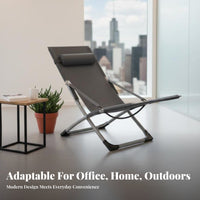 Foldable Single Recliner Cot Multi-Purpose Adjustable Recliner with Mattress Easy Setup Folding Bed robustDuty for Office Workers, Hospital Attendants, Balcony, Indoor, Travel, Camping