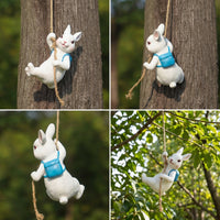 Climbing Animal Figurine Weather Resistant Rope Climbing Animal Statue Weatherproof Tree Hugger Ornament for Gardeners, Homeowners, Yard, Patio, Porch