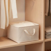 Textile Storage Basket Washable Cotton-Linen Basket with Handles Closet Storage Bin Long-Lasting Sturdy for Wardrobe, Bedroom
