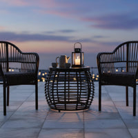 3 Pieces Rattan Table and Chairs Set Balcony Friendly Garden Furniture