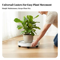 Flower Pot Tray with Wheels Indoor & Outdoor Use Pot Mover with Wheels Easy to Clean Wheeled Planter Saucer for Seniors, Garden, Living Room, Office